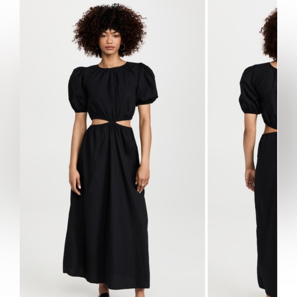 FAITHFULL THE BRAND Alessandria Midi Dress with Cutouts - Size 6 (M) - Picture 3 of 7